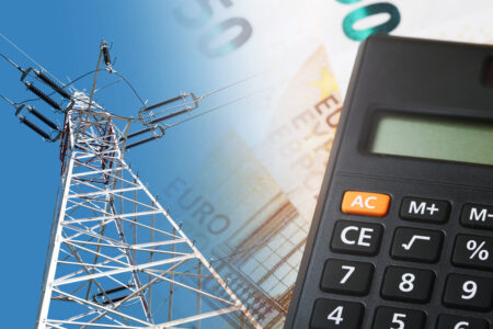 Electricity prices background High cost of living Household expenses rising Electrical pole and cash Power consumption background - em360